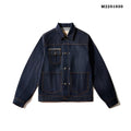 Men's Japanese-style retro raw pulp red edge cloth loose jacket with cotton lining, long sleeves, and patch pockets