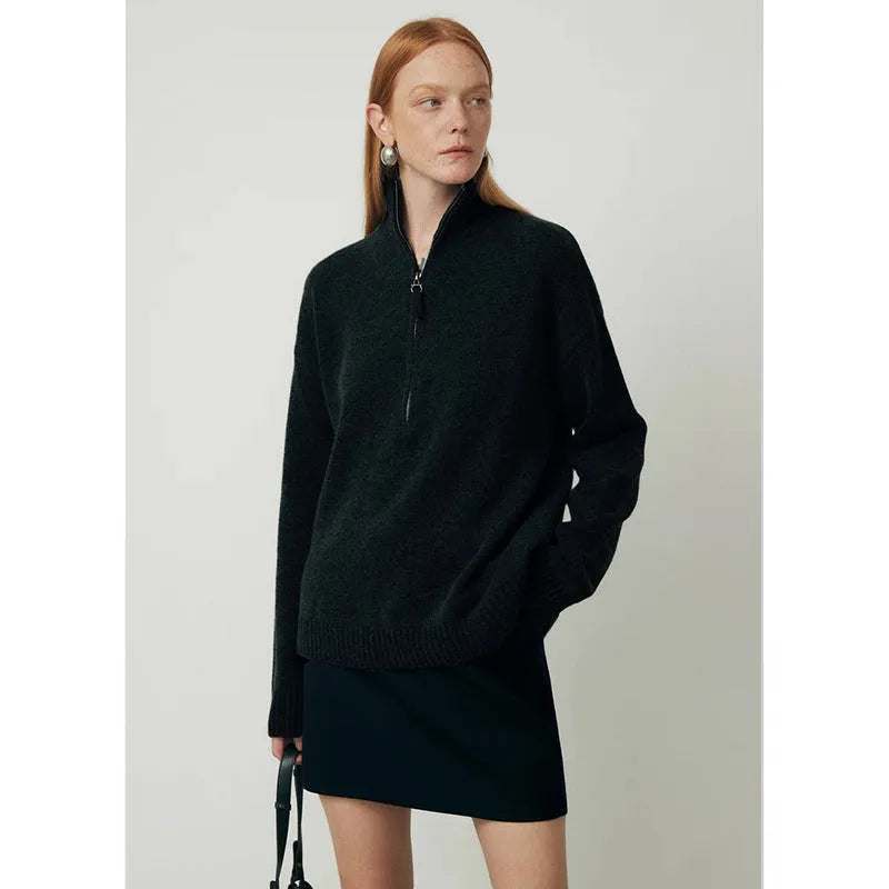 Women's wool loose lapels bandage dress in black and mountain rain grey colours with long sleeves