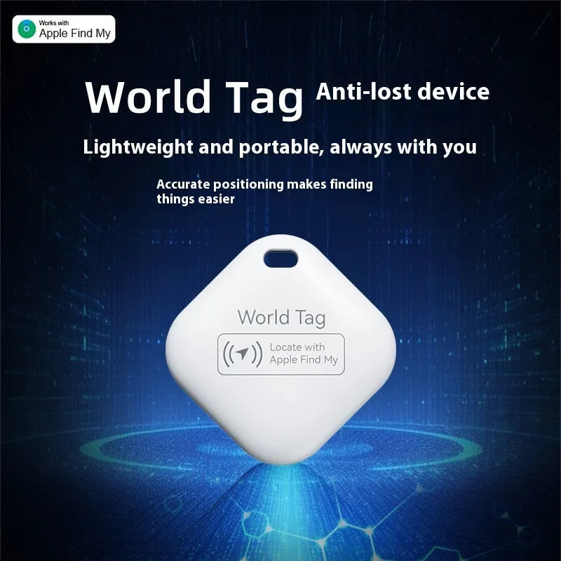 F02 pet tracking locator in black, 30x11mm, with lanyard, for Apple devices