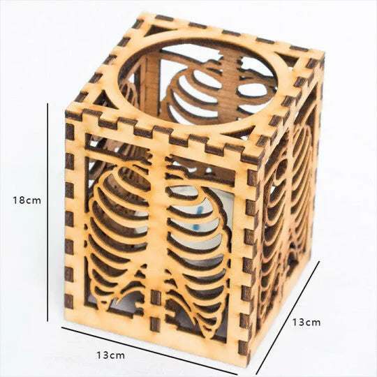 Halloween shadow lamp wooden bone rib design 18x13x13cm American style decorative light