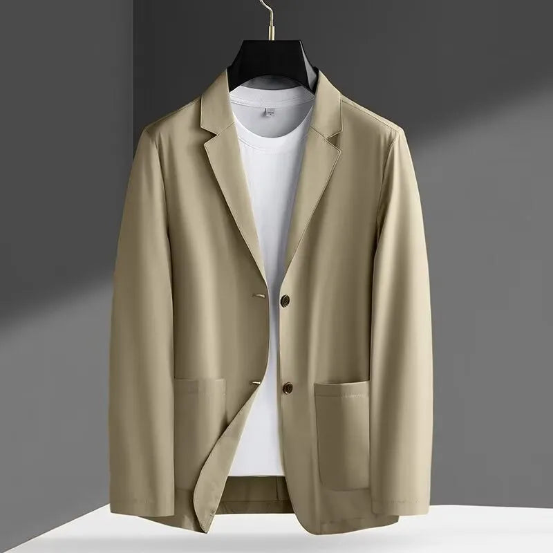 Men's single-breasted corduroy blazer in khaki, grey, white, black, blue, green, or brown, sizes M to 4XL