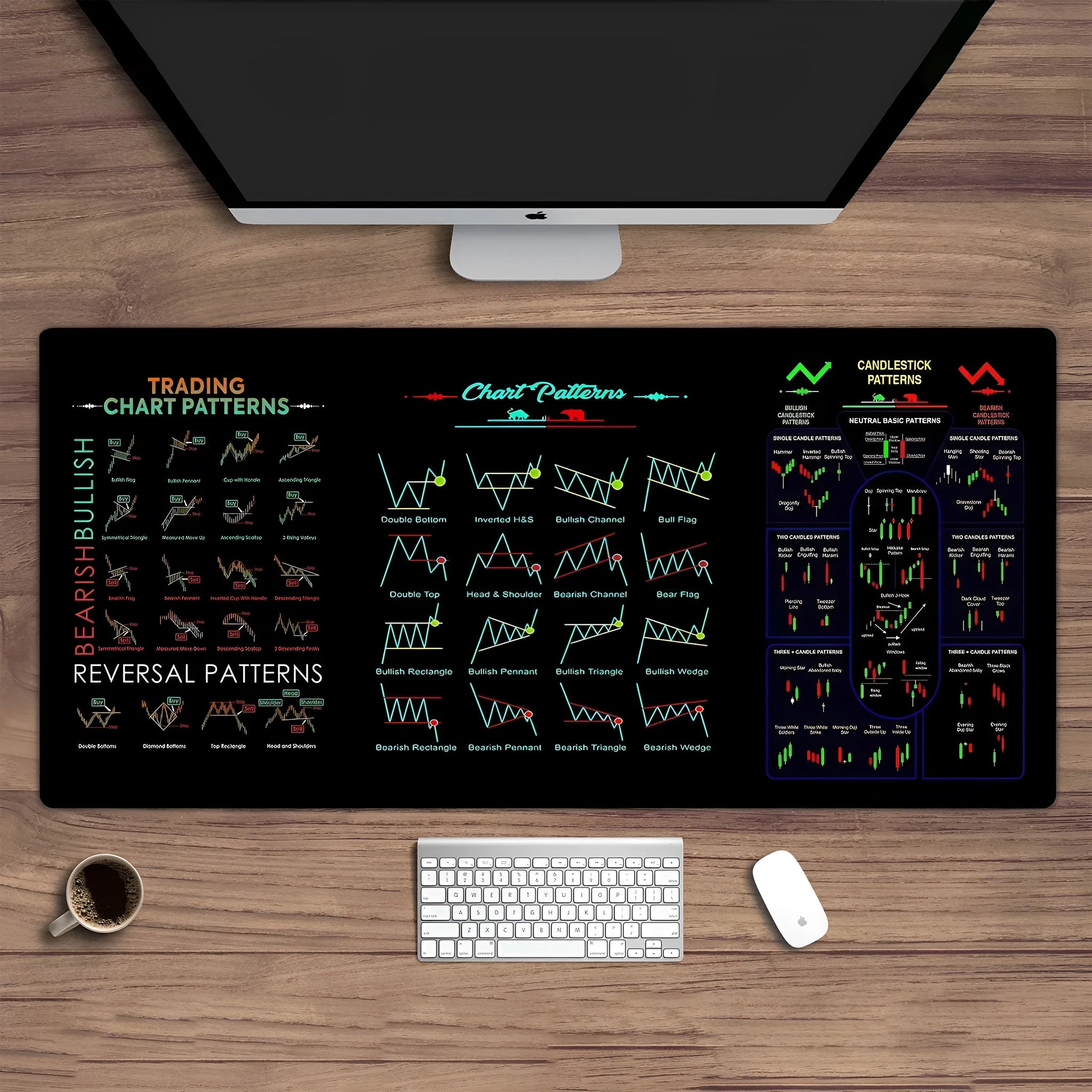 Black rubber anti-slip mouse pad on a wooden desk