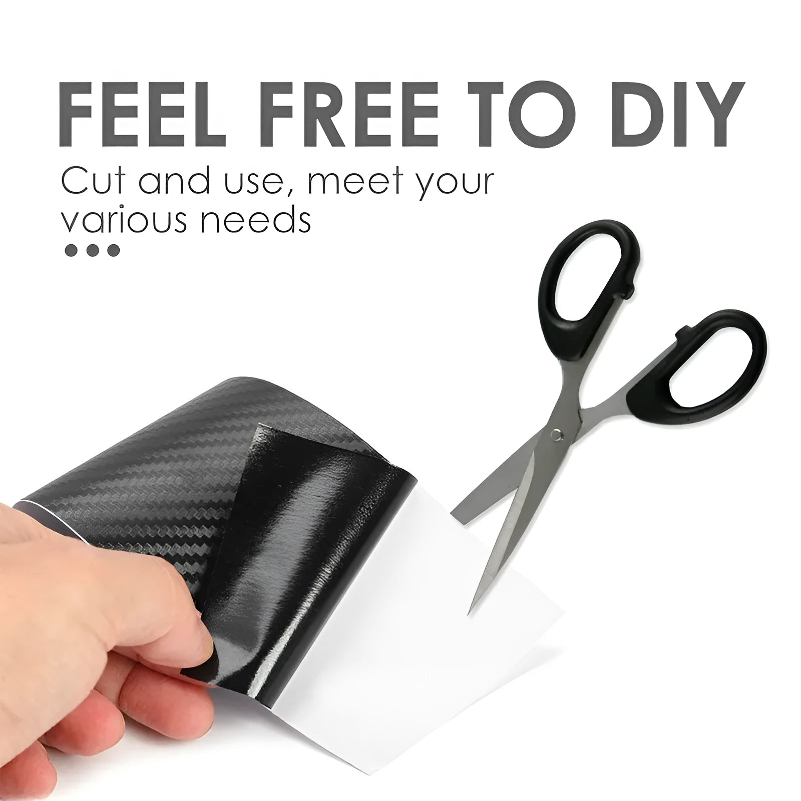3D carbon fibre roll bumper sticker for car door sill protection in multiple width sizes