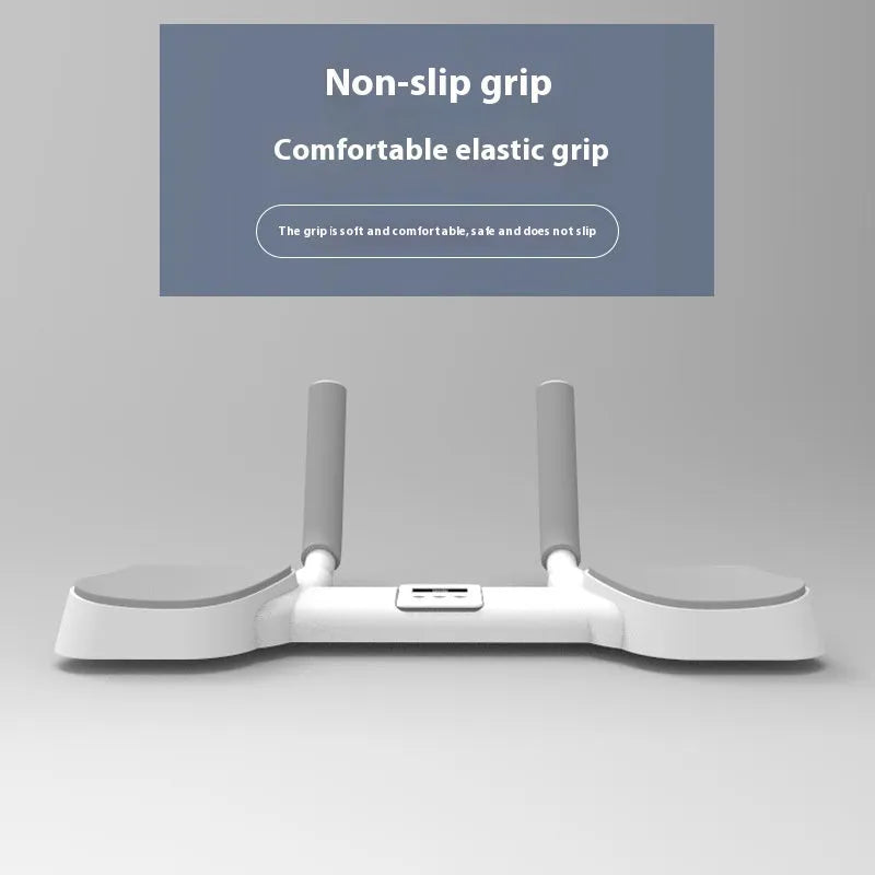 White household flat support trainer made from alloy aluminium tube and ABS plastic components.