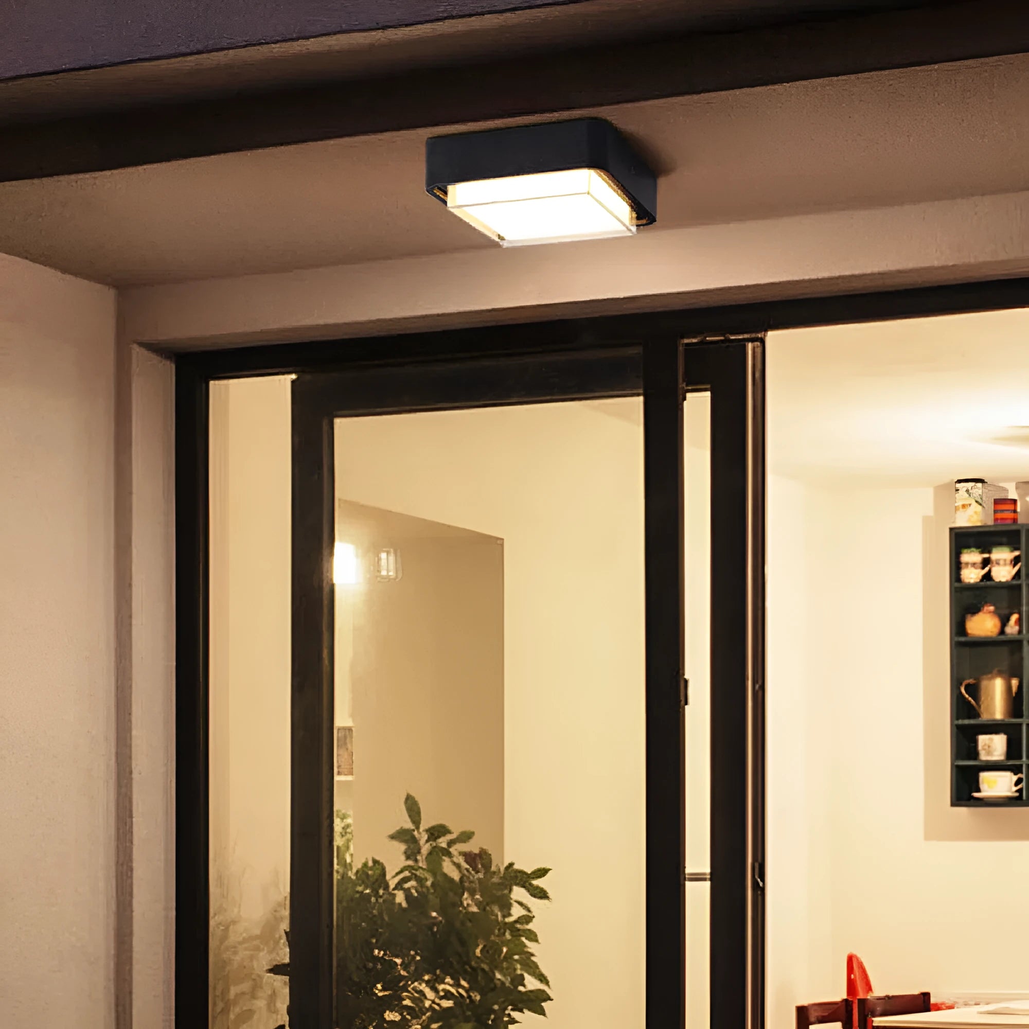 Ultra-thin insect-proof outdoor ceiling lamp with LED, powder coated lampshade, for corridor use
