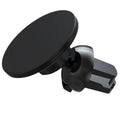 Black aluminium alloy magnetic phone holder attached to a car air vent.