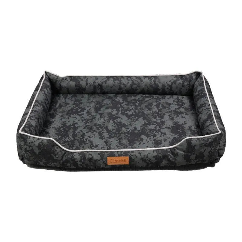 Oxford fabric dog bed in Army Green, removable washable cover for dogs