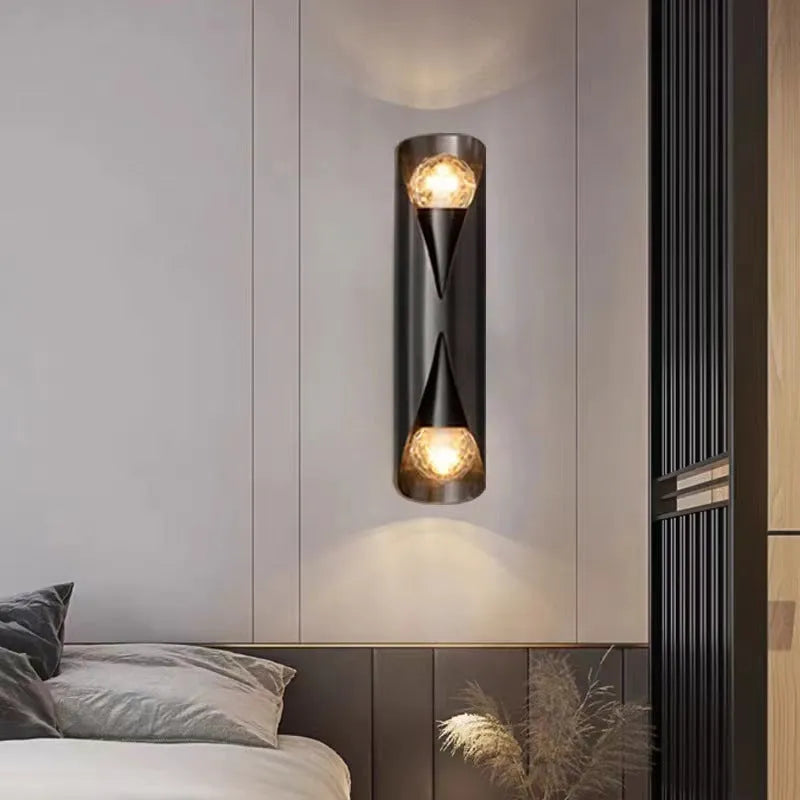 Copper wall lamp 23 × 5.5cm warm light 220V in copper or matte black for indoor walls