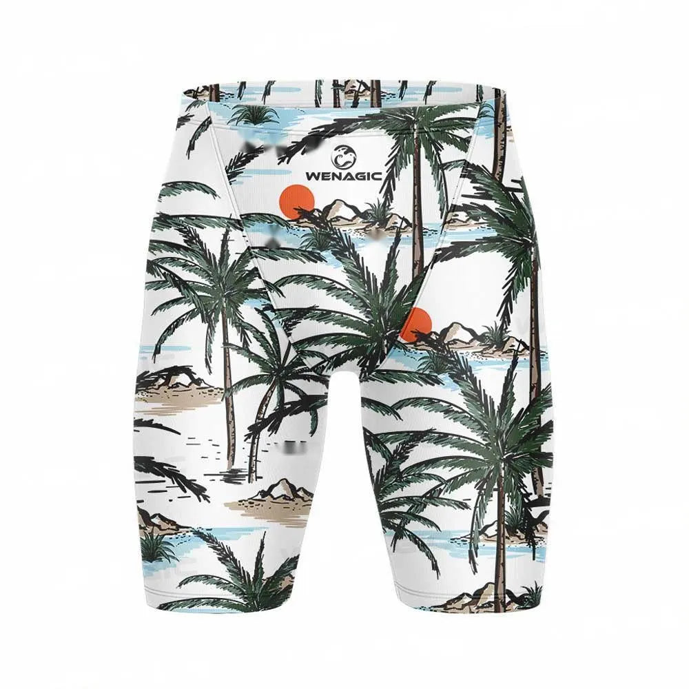 Men's stretch Lycra swimming pants with elastic waistband in briefs style