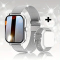 Smart watch with 1.44-inch touch screen displaying time, featuring a silicone wrist strap.