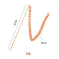 Cat wand teaser toy with polycarbonate pole and colourful plush strip for interactive play
