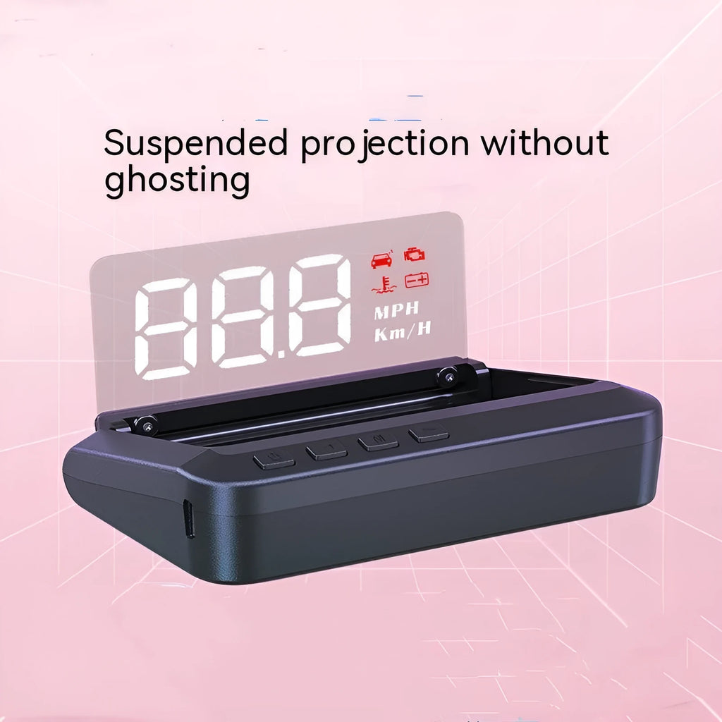 Black car head up display with 2 inch screen for OBD connection