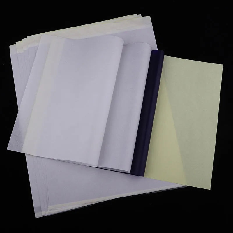 A4 tattoo transfer paper pack with transfer paste gel for stencil creation.
