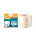 Silicone scar patch roll with cut pieces showing waterproof adhesive backing