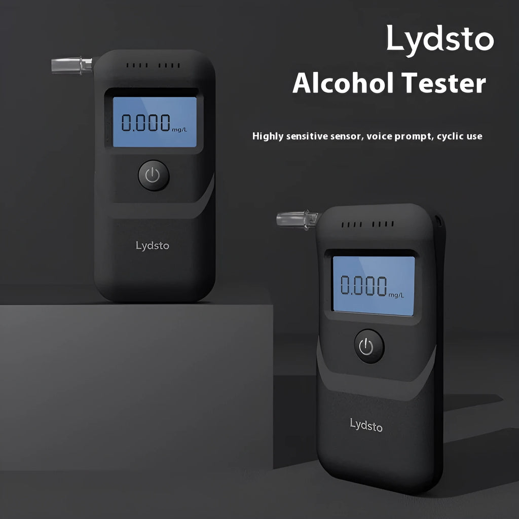 Black handheld digital alcohol breath tester for personal use
