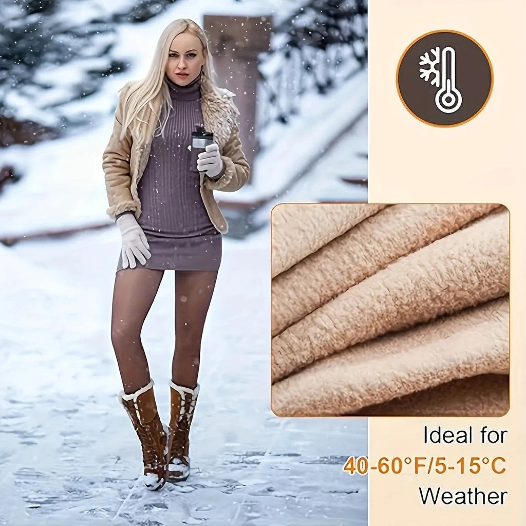 Women's anti-snagging keep-warm leggings in multiple colours with wool lining and lint-free nylon fabric