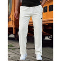 Men's light grey polyester casual trousers for spring and autumn wear.