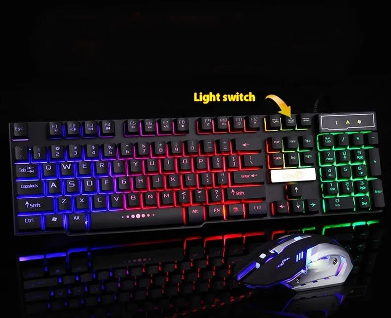White glowing USB cable with USB-A and USB-C connectors for a gaming keyboard.