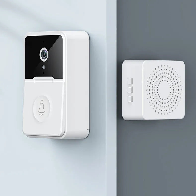 White ABS smart doorbell with VGA camera, 850nm infrared night vision, 2.4G WiFi and 1000mAh battery