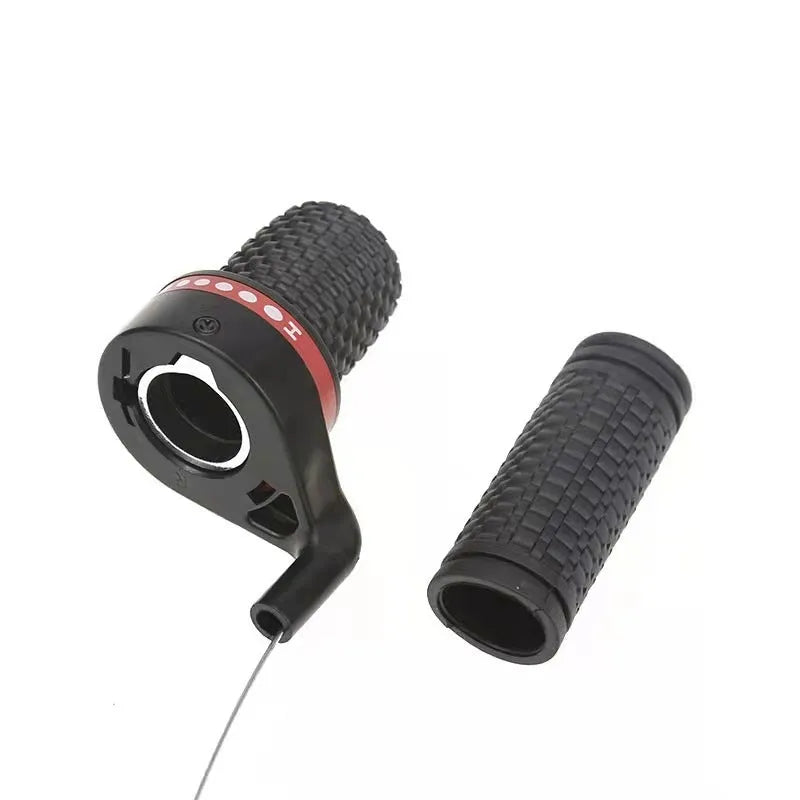 Black bicycle handlebar rotary governor shifting handle set with cables and grips for mountain bike