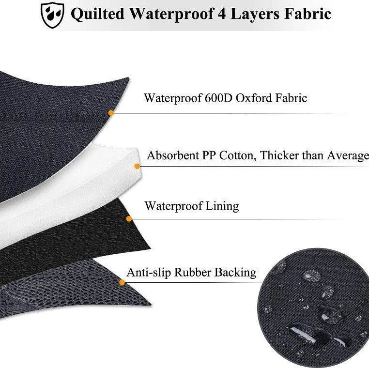 Black waterproof Oxford pet car seat mat 25x25x4cm with cotton lining for dogs and cats
