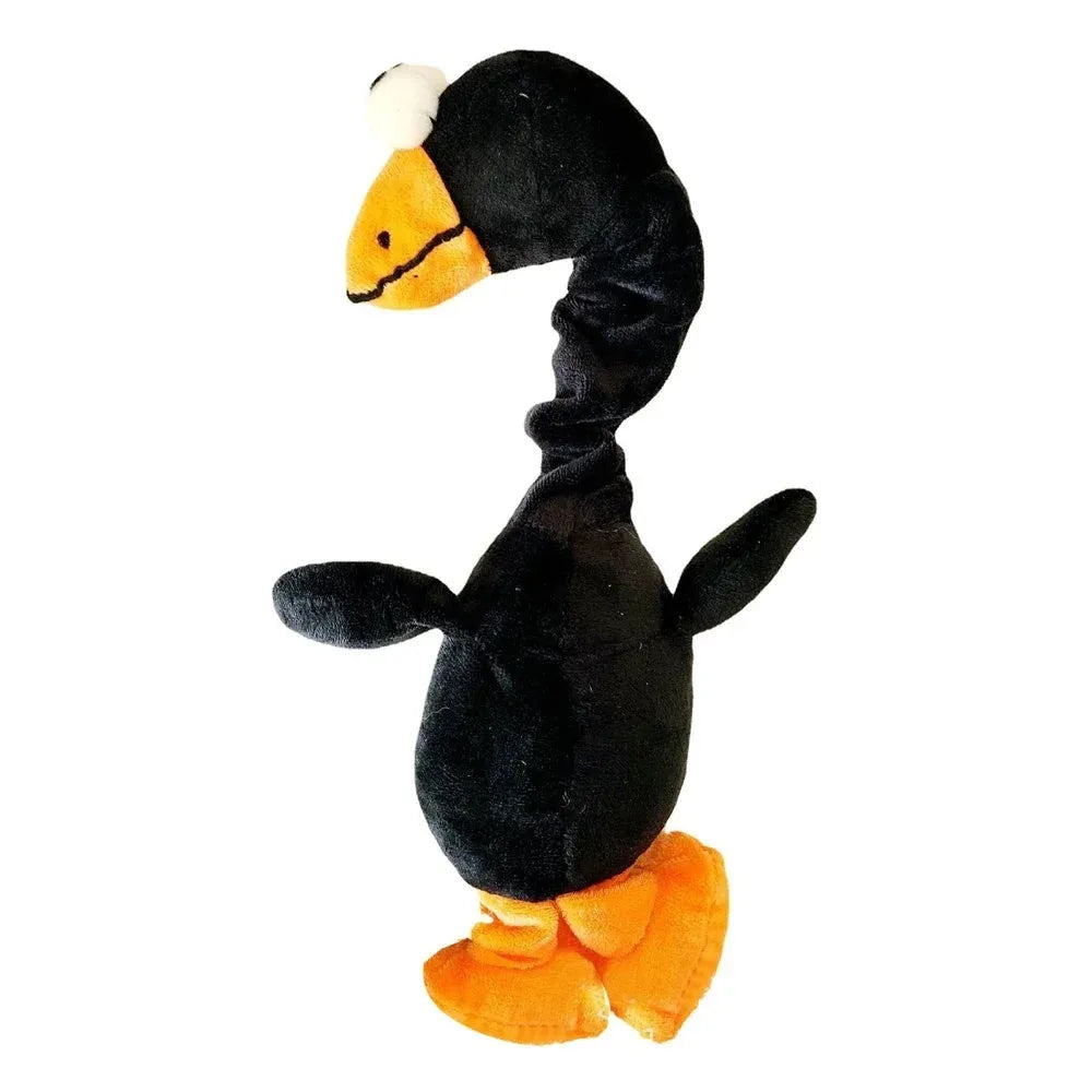 Screaming chicken sound dog toy in black, green and orange colours