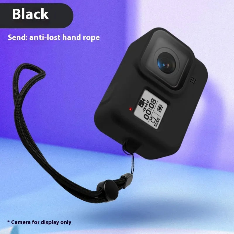 GoPro Hero8 Black silicone protective sleeve with anti-lost wrist strap in blue colour