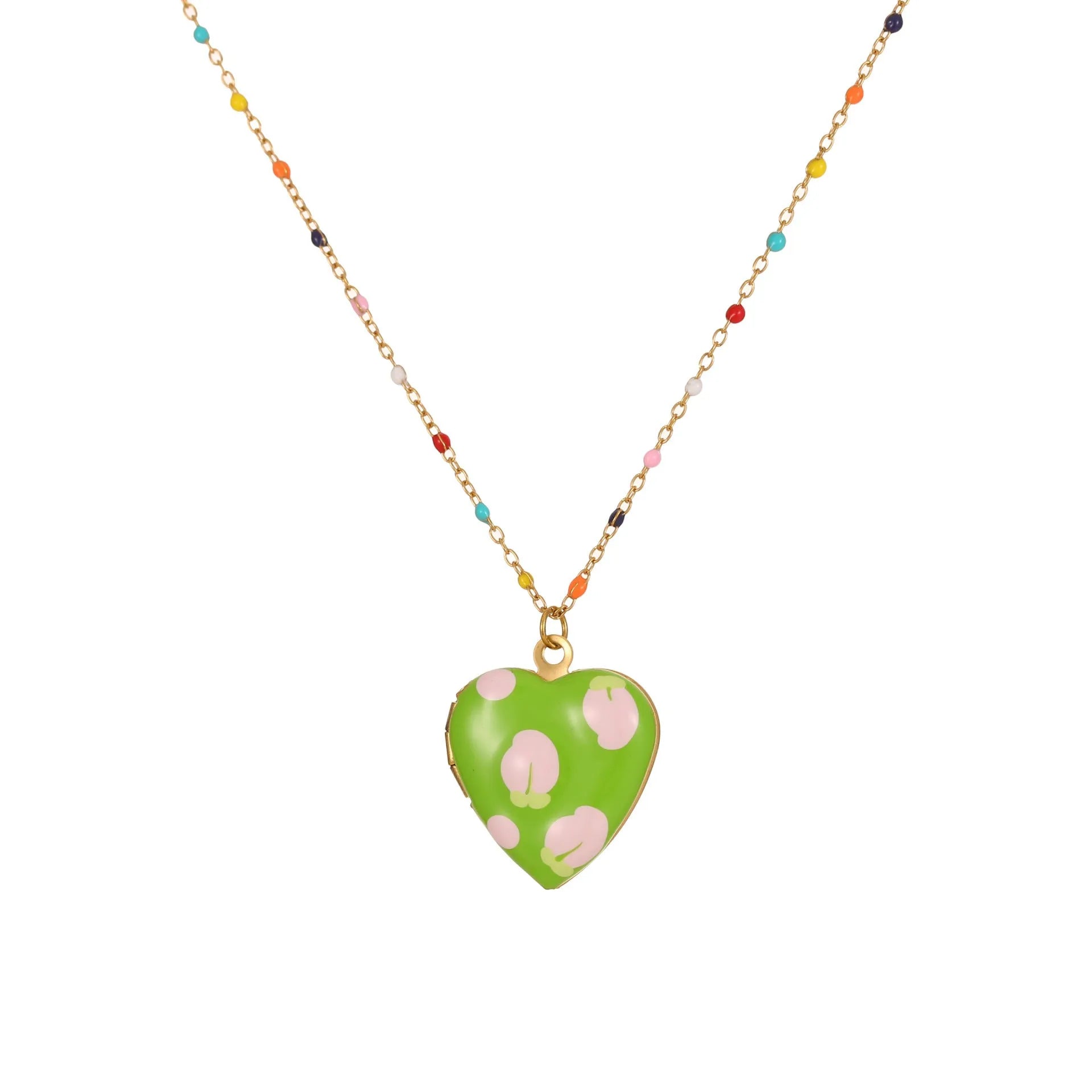 Gold-plated stainless steel necklace with a detailed strawberry-shaped pendant on a chain.