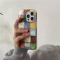 All-inclusive drop-resistant silicone phone case with retro cartoon feather yarn IMD pattern for iPhone