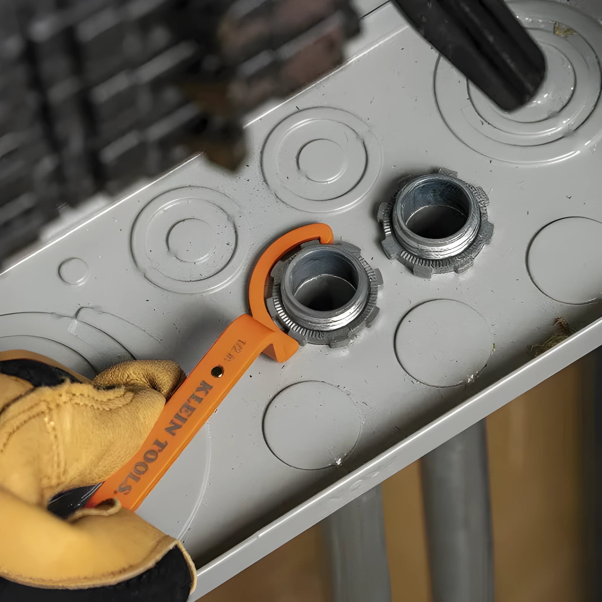 Crescent magnetic locking wrench set with orange, grey, and black adjustable spanners.