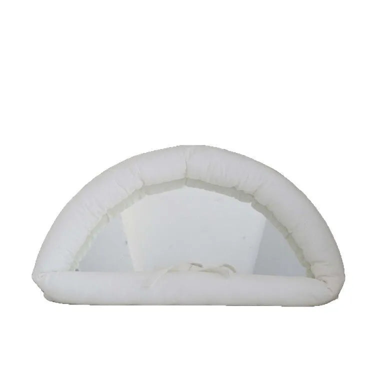Hanging wall mirror with soft cotton-filled fabric border in black, sapphire blue, or white