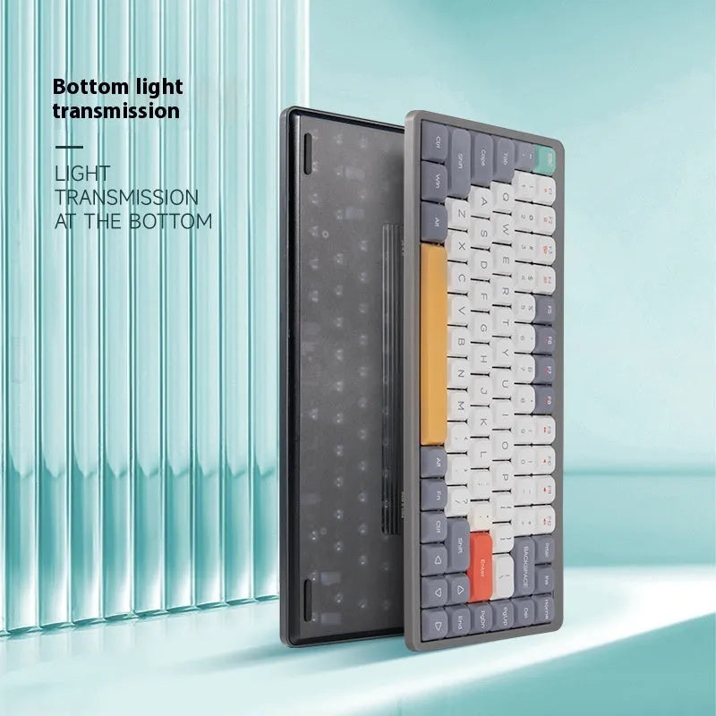 Wireless Bluetooth mechanical keyboard, red axis, mute, plastic, 315.83 x 132.66 x 22.89 mm, white light, four colours