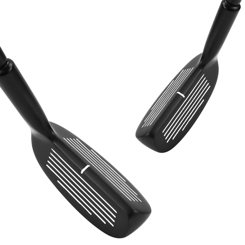 Black double sided zinc alloy telescopic golf club, 94cm long, 465g, for practice
