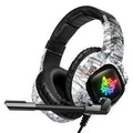 Wired gaming headset with RGB LED earcups, noise-reducing microphone and 3.5mm plug in black, grey or white