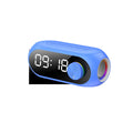 S8 mini clock speaker in black, white or blue colours with USB port and extra bass function