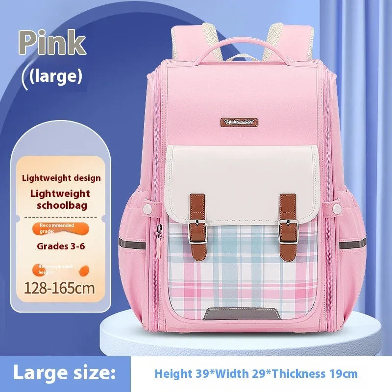Student schoolbag in Oxford cloth with large capacity and lightweight design for grades 5-6