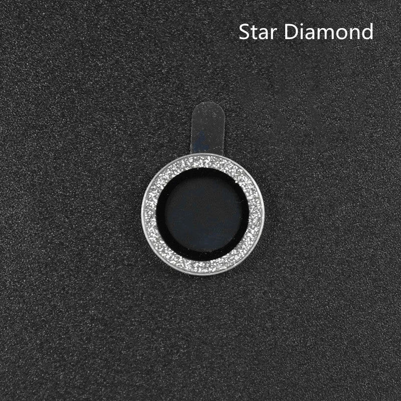 iPhone 12 camera lens protector with black aluminium alloy ring and clear tempered glass film installed.