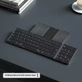 Black folding Bluetooth keyboard for mobile phones and tablets with touchpad or digital board options
