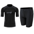 Men's quick-dry half sleeve swimsuit set in nylon fabric for snorkelling and surfing activities