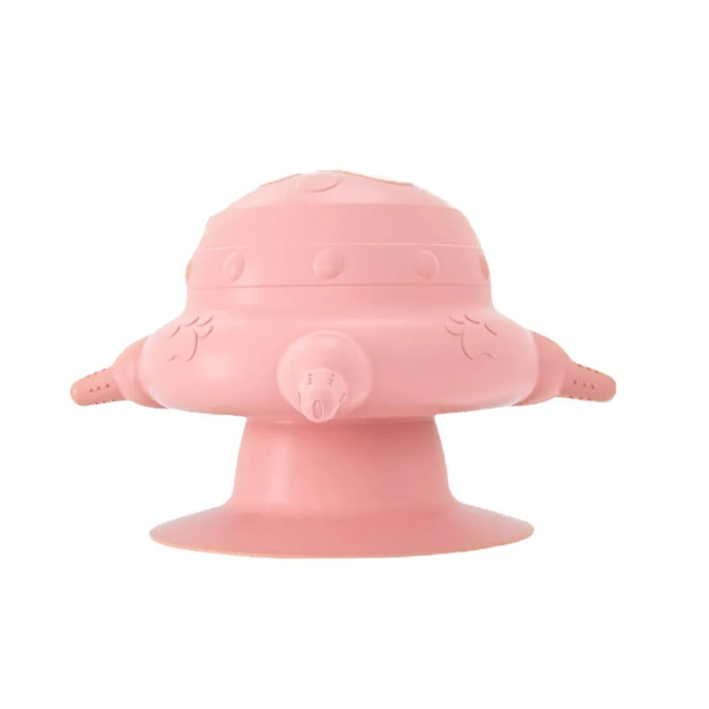 Pink silicone pet milk feeder with bionic breast design and four nursing pacifiers