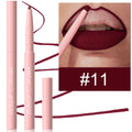 A set of 12 velvet matte lip liner pencils in different colours for lip contouring.