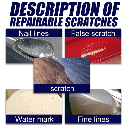 Car scratch repair spray can for paint surface renovation, available in 100ml, 50ml, and 30ml sizes.