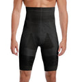 Men's high-waist cotton body shaper waist trainer in beige or black, sizes S to XXXL