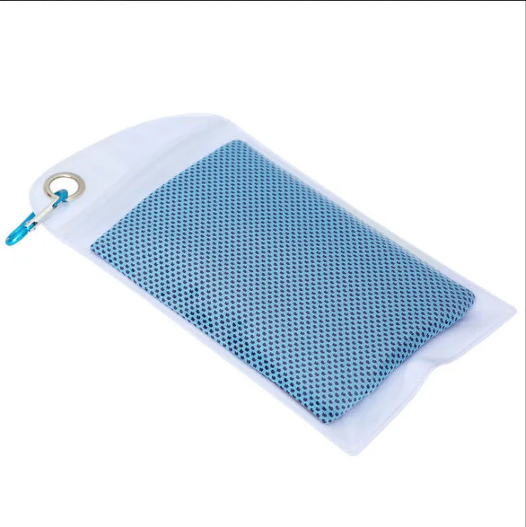 Polyester cooling towel for mountaineering with rounded corners 30x90cm in multiple colours