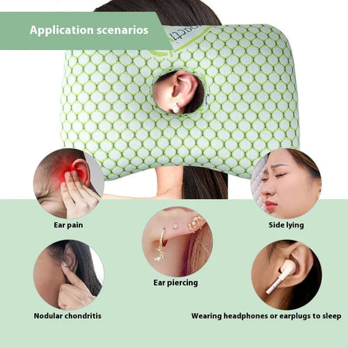 Beauty salon single hole ear pillow for adult facial treatments in 39x28x6cm size with detachable pillowcase