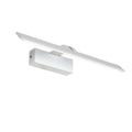 White LED strip light mounted above a bathroom mirror, showing three lighting colour options.