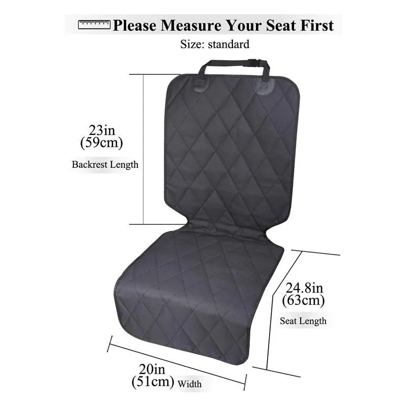Black waterproof Oxford pet car seat mat 25x25x4cm with cotton lining for dogs and cats