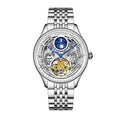 Men's waterproof business watch with stainless steel strap showing 16mm thickness