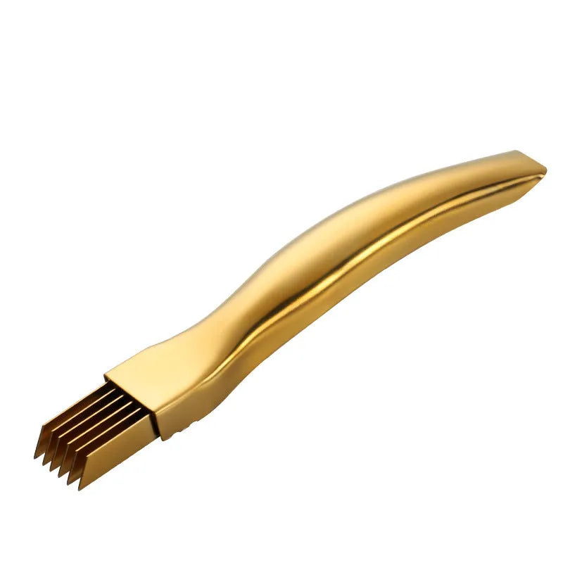 Metal onion chopper and green onion cutter kitchen gadget in Gold, Magic Red, Rose Gold, Symphony and True Colour