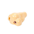 Flesh colour plastic geometry-shaped pencil sharpener with large sharpening holes.